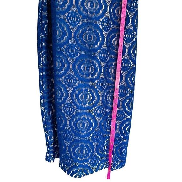 Blue Eyelet Sleeveless Bodycon Dress Size 2 US - Picture 6 of 10
